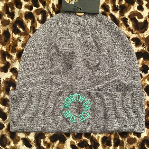 Brand New The North Face Dockworker Recycled Beanie Gray Knit Hat Embroidered - Picture 6 of 15